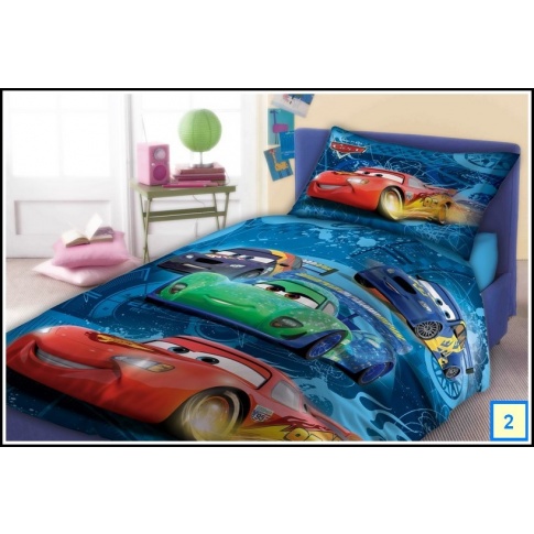 Bajkowa narzuta na łóżko dla dzieci Cars 160x200 niebieska w sklepie Dedekor.pl