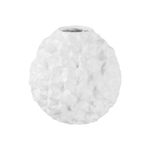 Biały wazon ceramiczny 20x20x20 kula w sklepie Dedekor.pl