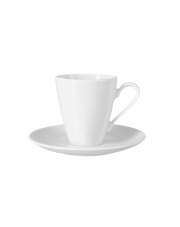 Filiżanka wysoka ze spodkiem Brunch biała porcelana