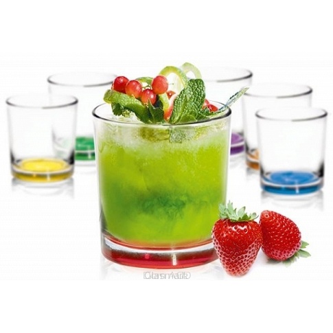 Szklanki do drinków z kolorowym dnem - komplet w sklepie Dedekor.pl