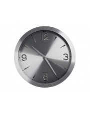 Srebrny zegar aluminiowy śr. 30 cm