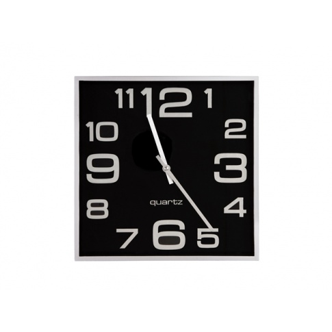 Kwadratowy zegar na ścianę śr.28 czarny w sklepie Dedekor.pl
