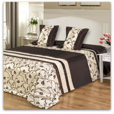 Narzuta na łóżko satynowa brąz  220/240 cm w sklepie Dedekor.pl