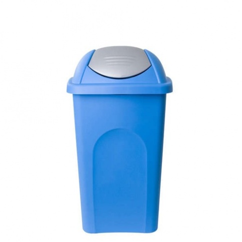 Kosz na śmieci plastikowy wychylny 60 L srebrno-niebieski w sklepie Dedekor.pl