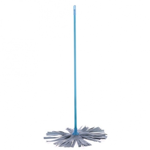 końcówka mop paskowa niebieska kratka + kij 115cm w sklepie Dedekor.pl