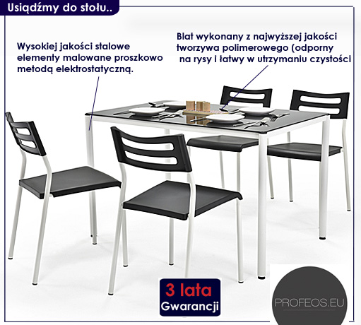 stół z krzesłami Elewzi