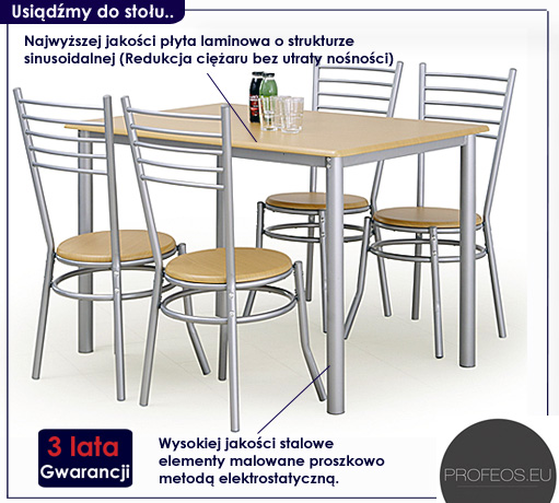 stół z krzesłami Dorra